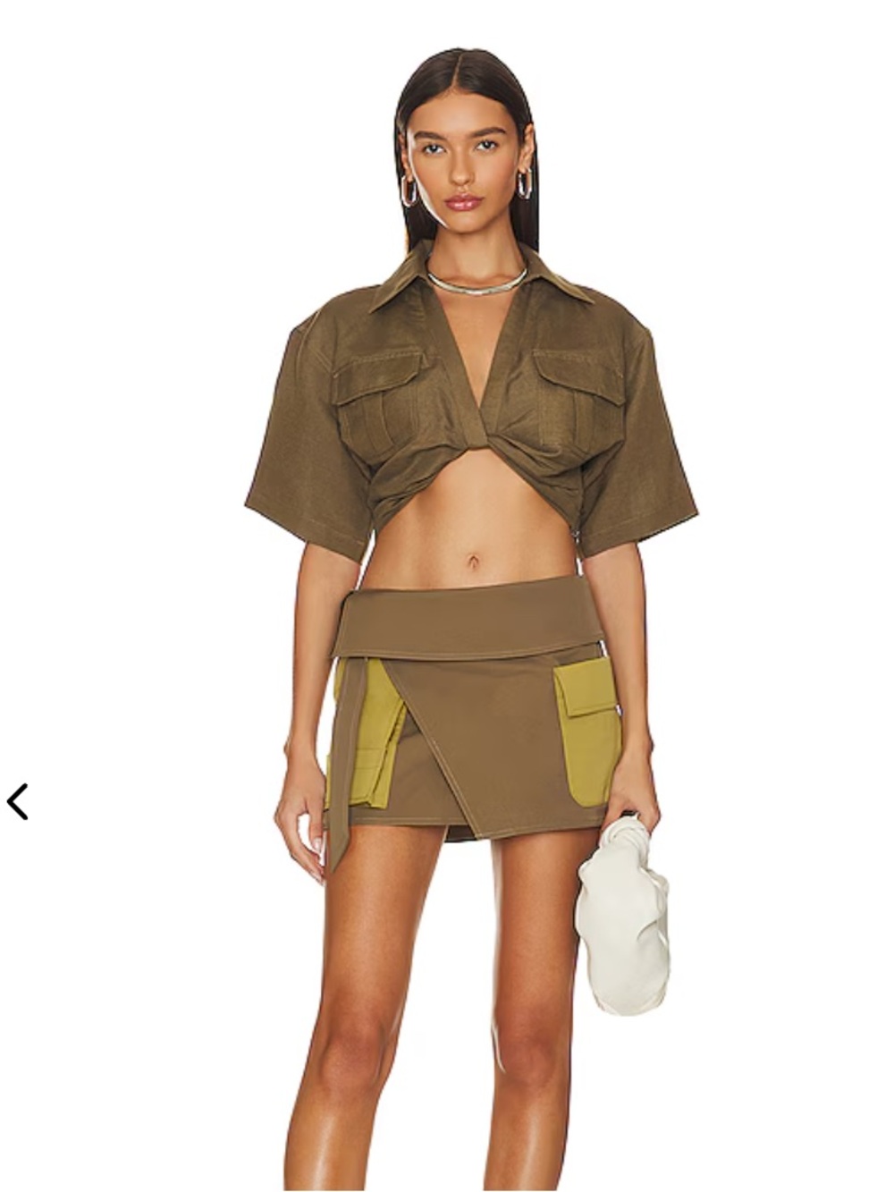 L’Academie Olive Cargo Skirt // size XS